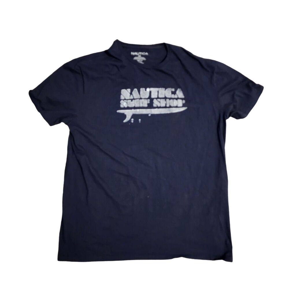 Nautica Surf Shop Men's Navy Blue Short Sleeve T-Shirt Size 2XL